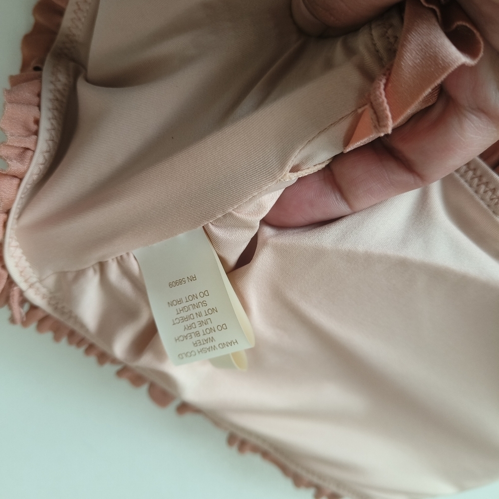 CHELSEA & VIOLET short estraple top with wrinkled bars size m brown - Picture 9 of 10